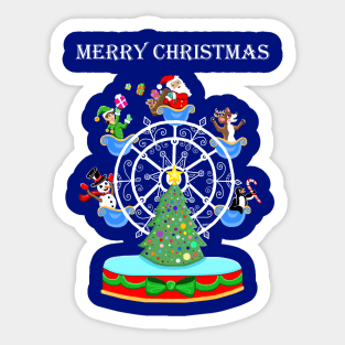 Merry Christmas Carnival Ferris Wheel Sticker